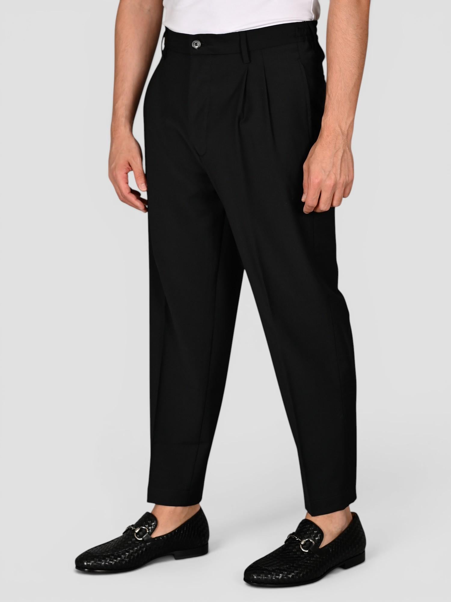 Panatalone nero FRANCESCOT 244 fresco lana FRANCESCOT244 NERO VANDOM 