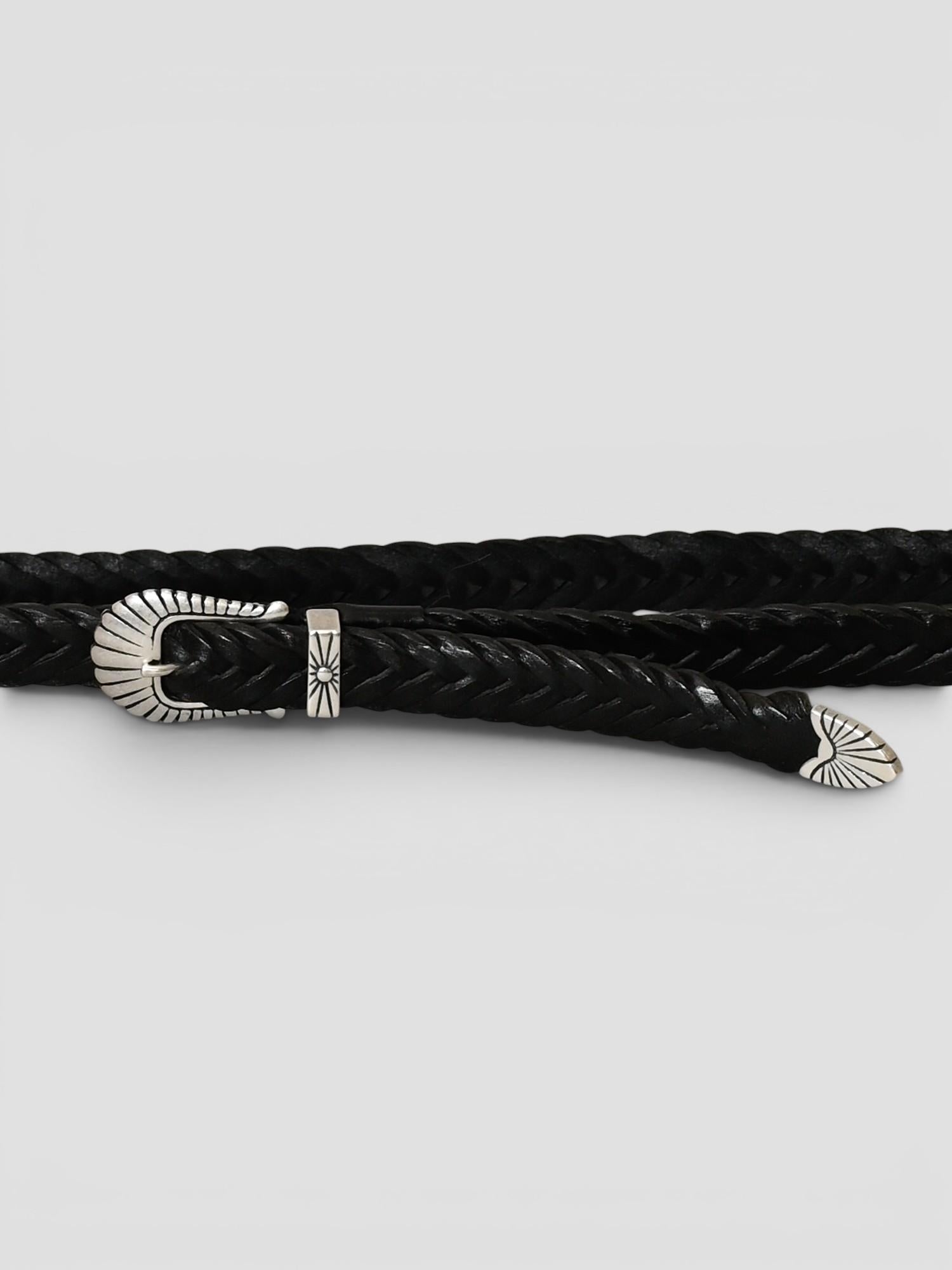 Cintura artigianale TRECCIA NERA pelle TRECCIA 025 NERO ALBERTO LUTI 