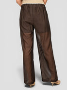 Pantalone marrone WW31821 mussola WW31821 MARRONE WHITE WISE 