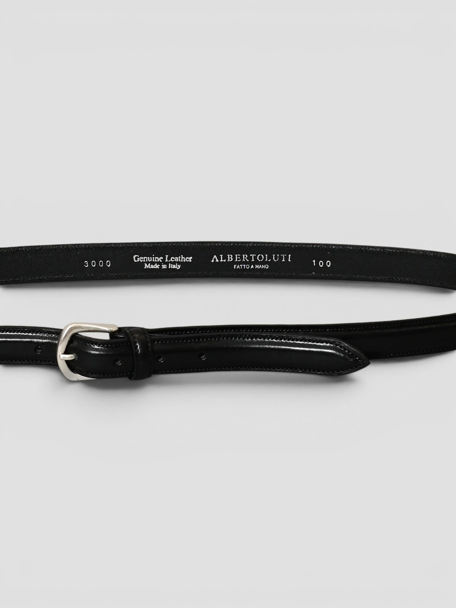 Cintura artigianale 3000 25 pelle nera 3000/25 NERO ALBERTO LUTI 