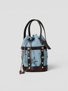 Bucket bag in pelle e denim artigianale CESTINO DENIM ALBERTO LUTI 