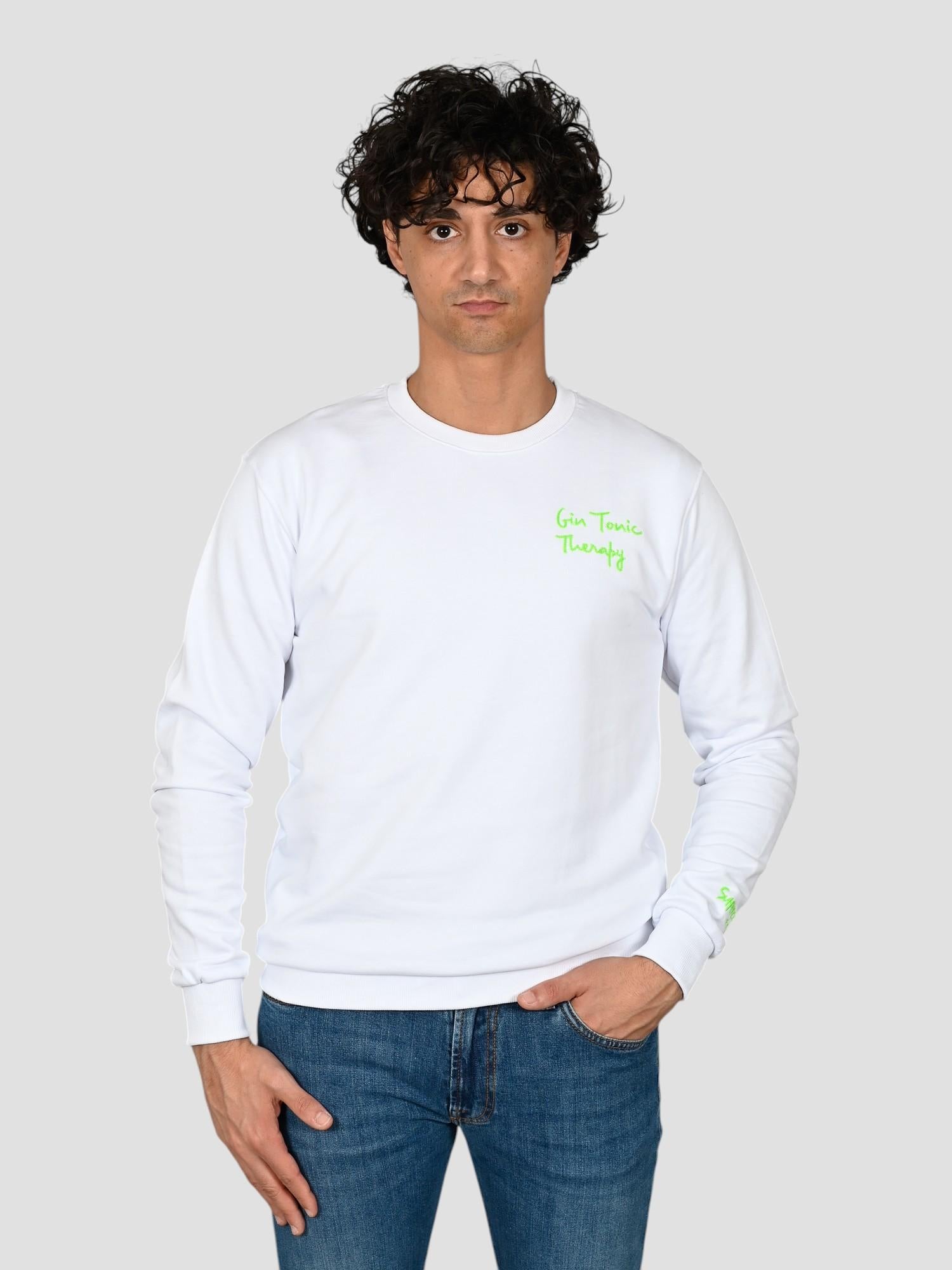 Felpa leggera A1107 BIANCO gin tonic A1107 BIANCO SUPERCULTURE CLOTHING 