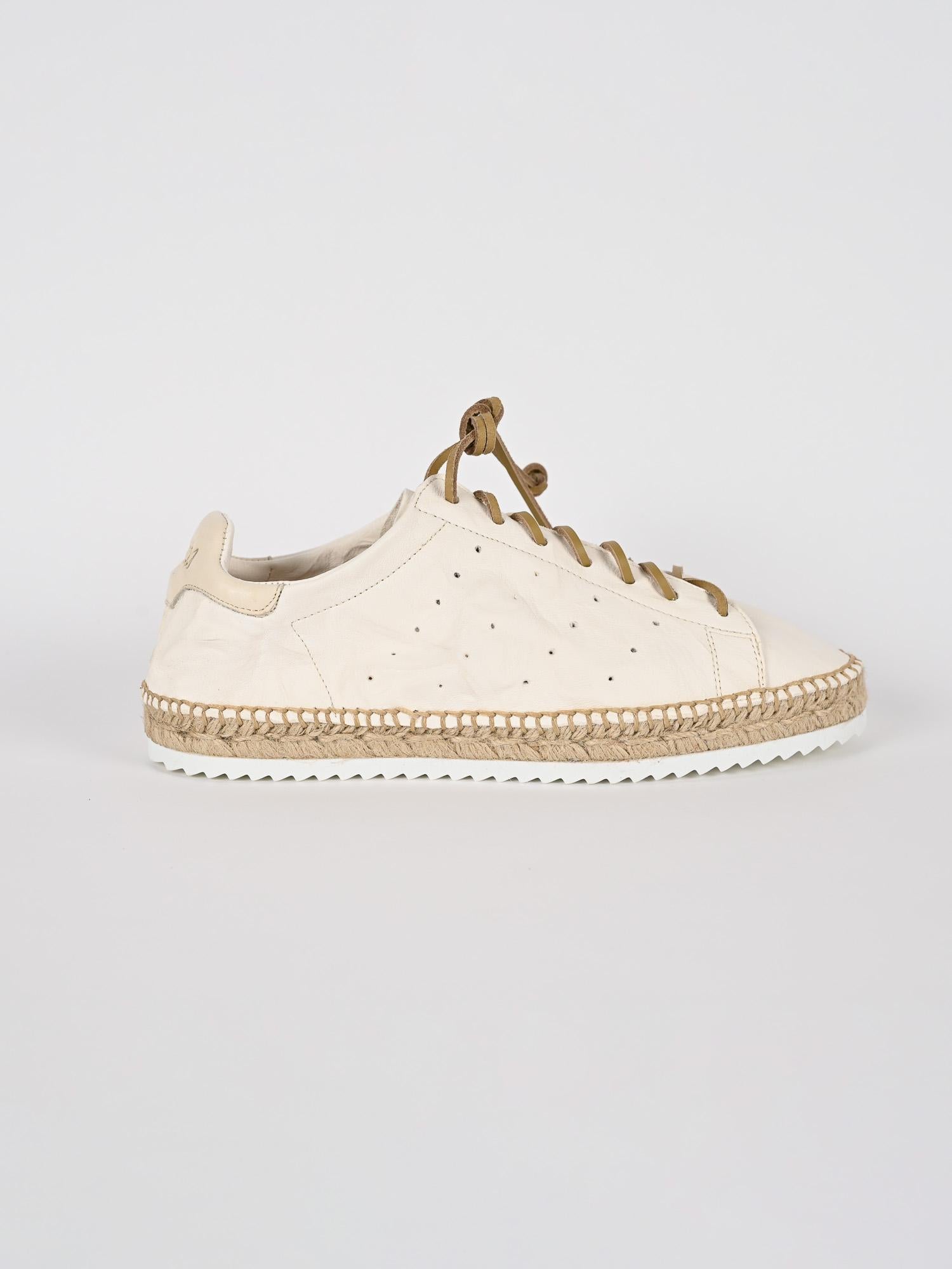 Espadrillas stringata LYON CUT BIANCO pelle lavata LYON CUT BIANCO LAGOA 