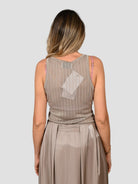 Top traforato M143 F004 tencell taupe M143-F004 TAUPE ISABELLE BLANCHE PARIS 