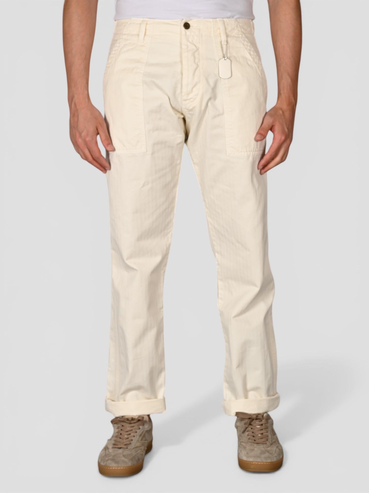 Pantalone cream FATIGUE HERRINGBONE FATIGUE HBT CREAM CHESAPEAKE'S 