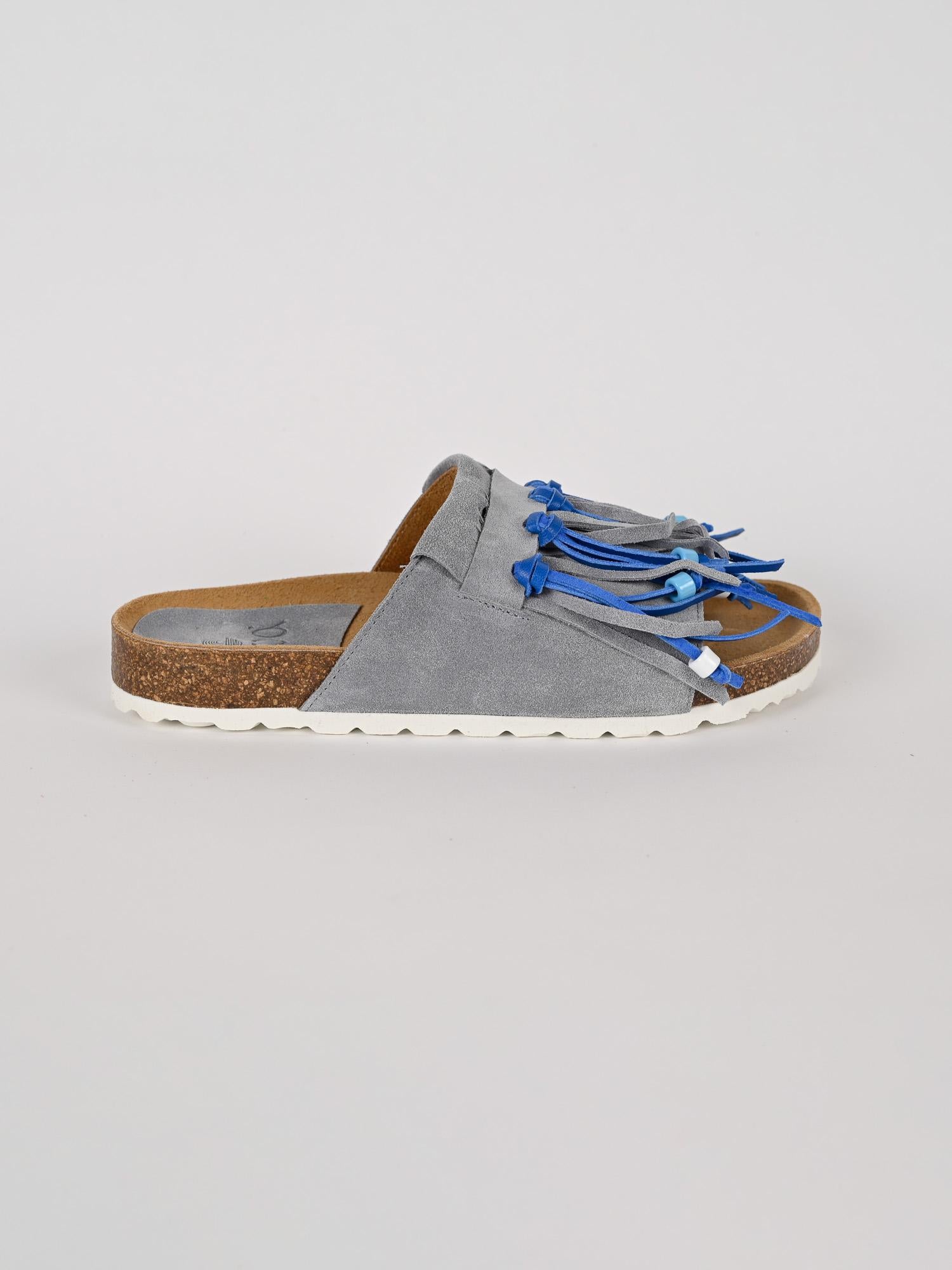 Ciabatta frange MAITE PASTEL suede denim MAITE PASTEL DENIM LAGOA 