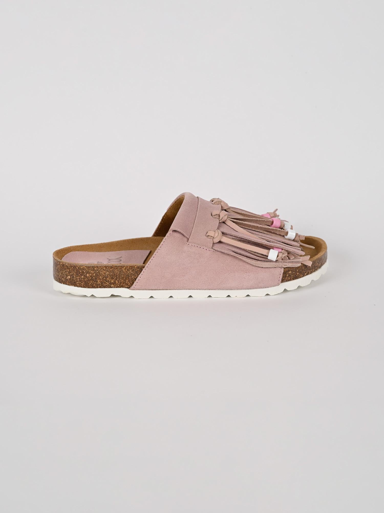 Ciabatta frange MAITE PASTEL suede cipria MAITE PASTEL CIPRIA LAGOA 