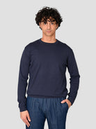 Maglia girocollo WO 0855 923 blu WO 0855 923 BLU WOOL & CO. 