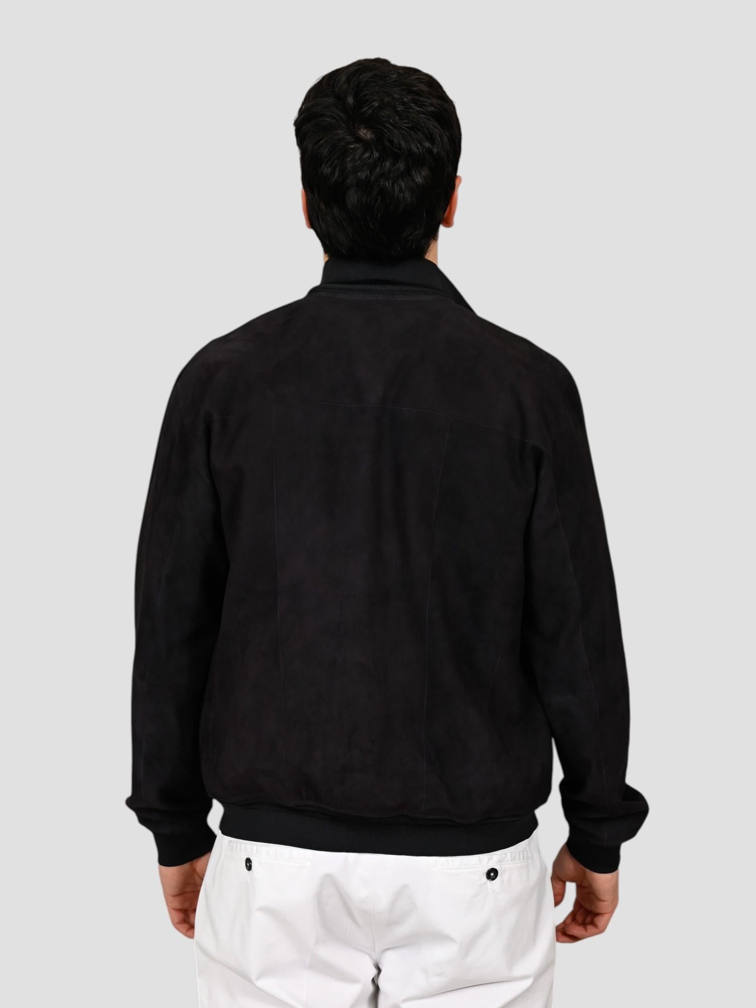 Giubbino suede RIVERSIDE SEAMLESS dark blu RIVERSIDE SEAMLESS DARK BLU THE JACK LEATHERS 