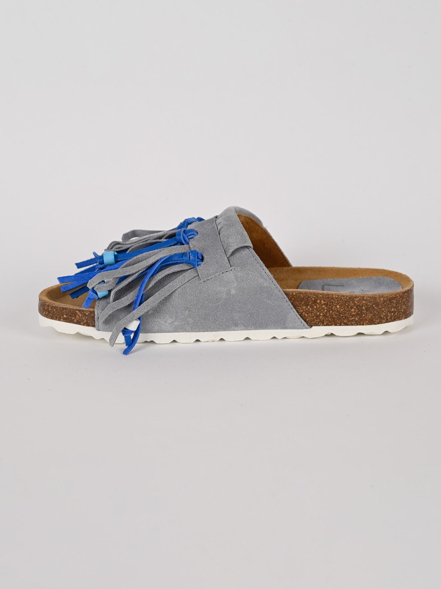 Ciabatta frange MAITE PASTEL suede denim MAITE PASTEL DENIM LAGOA 