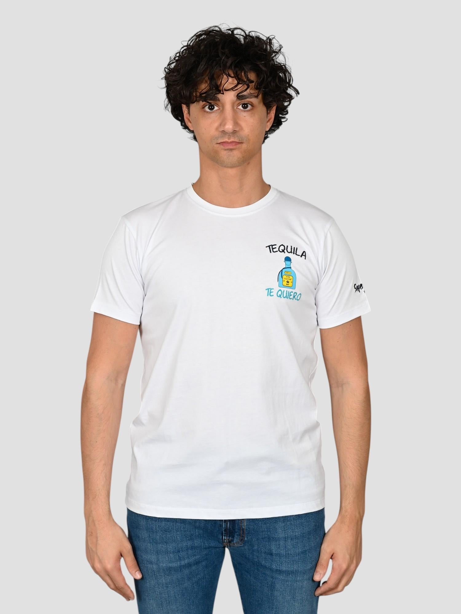 T-shirt A1105  WHITE tequila te quiero A1105 WHITE SUPERCULTURE CLOTHING 