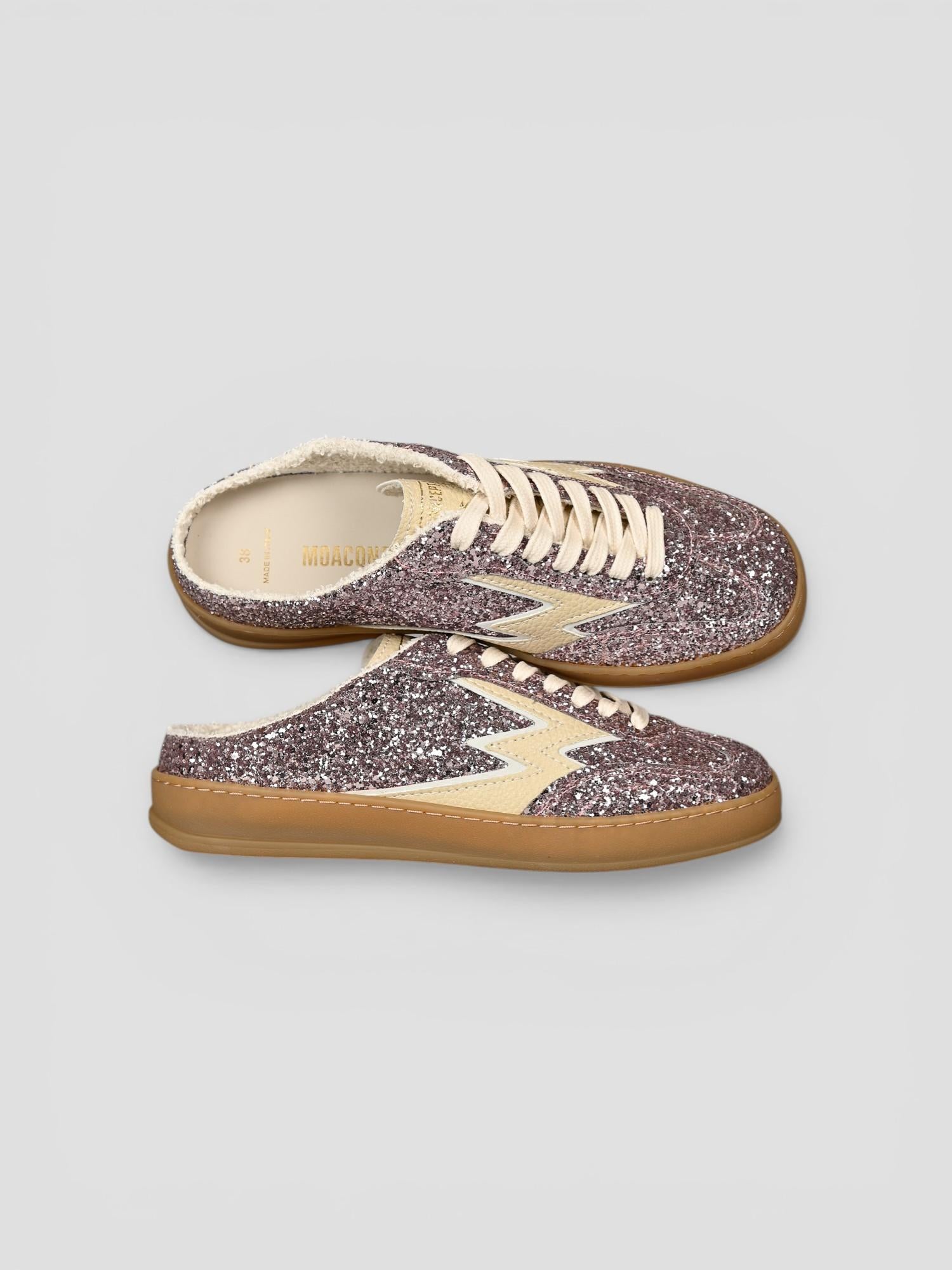 Mule glitter pink CLUB DELUXE butter CM283 PINK GLITTER MOACONCEPT 