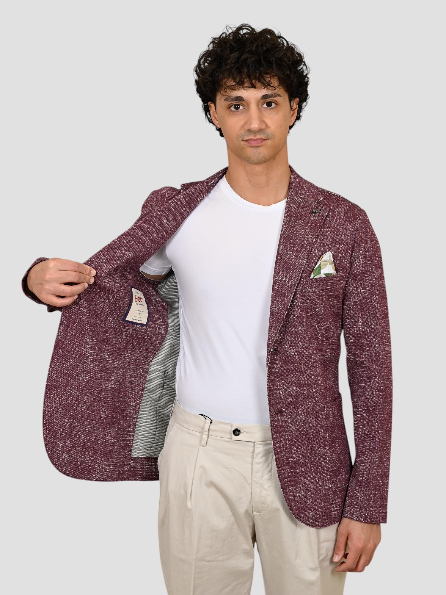 Giacca monopetto EASYX585 BORDEAUX lavorazione maglia EASYX585 BORDEAUX BOB 