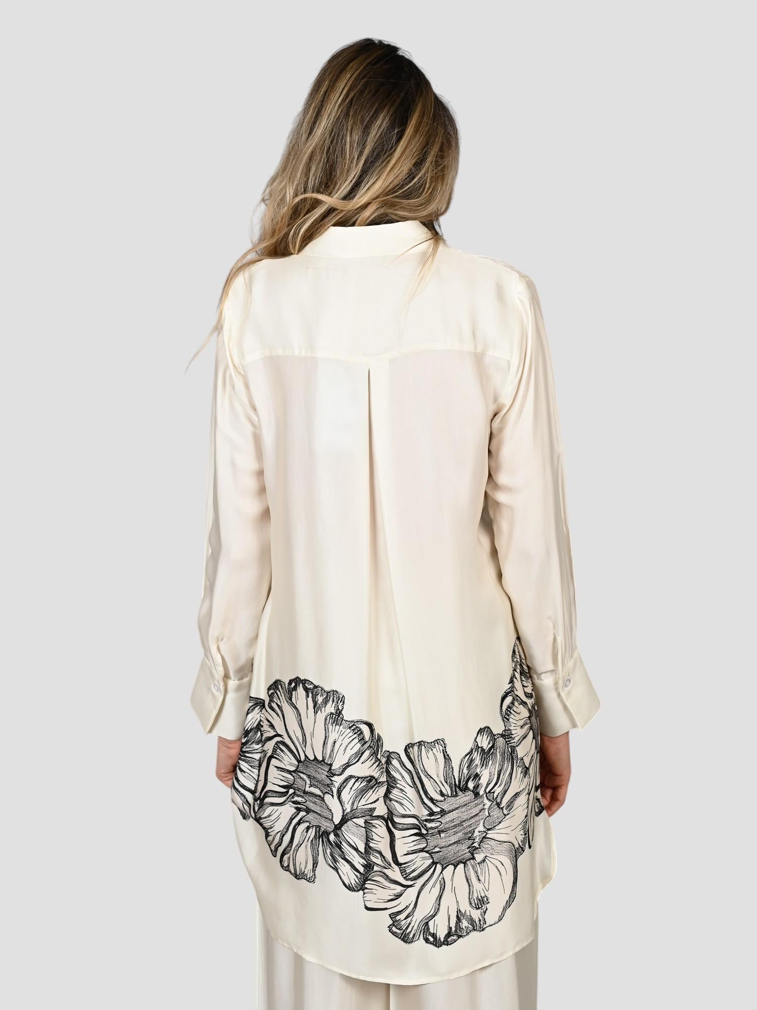 Camicia raso WW31808 stampata floreale WW31808 FLOREALE WHITE WISE 