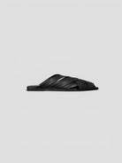 Mule pelle 8565 BLACK intrecciata fascia larga 8565 BLACK CORRIDONI MILANO 