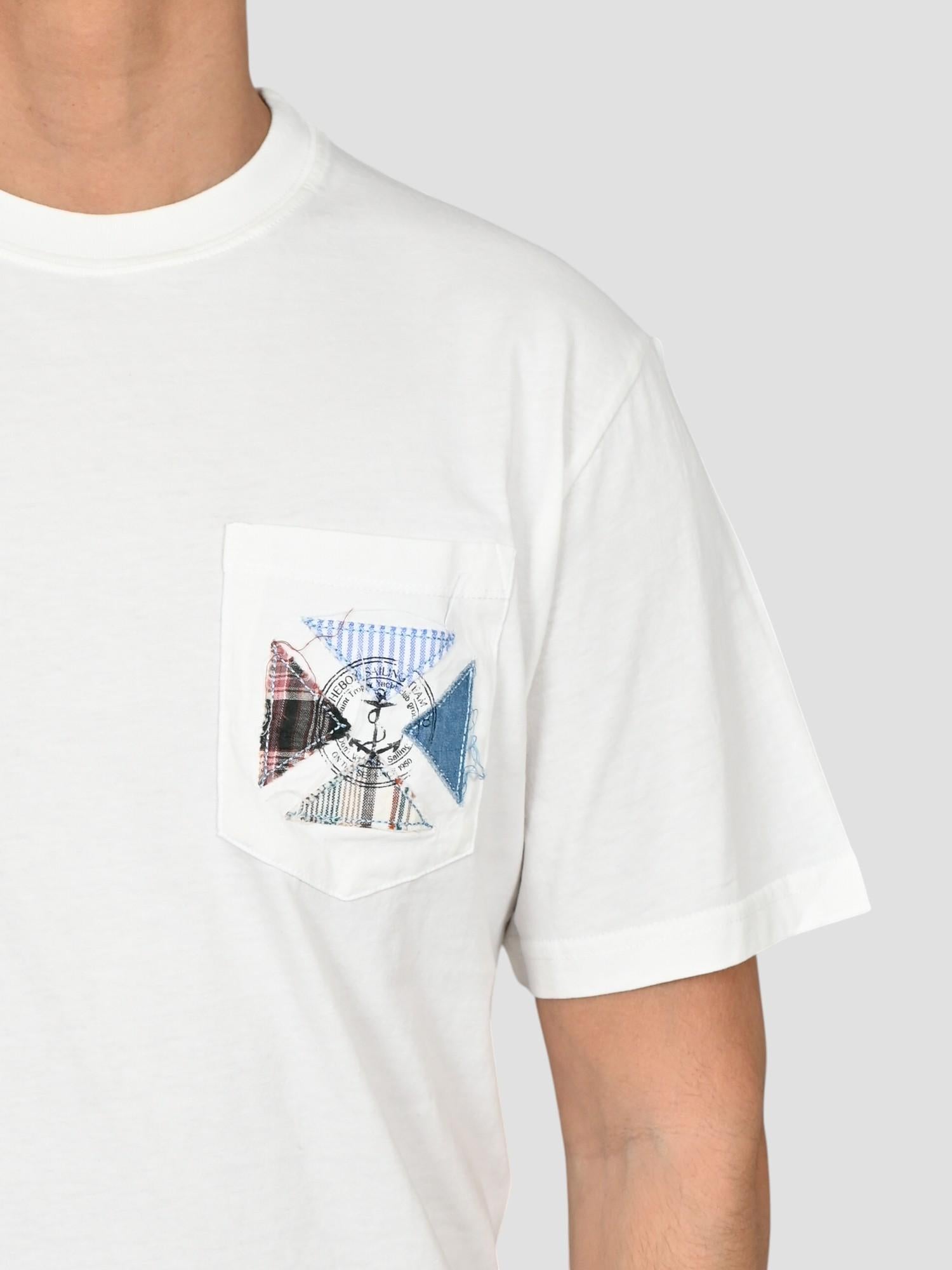 T-shirt panna POCKET MARINE flag SS260009 PANNA INTHEBOX 