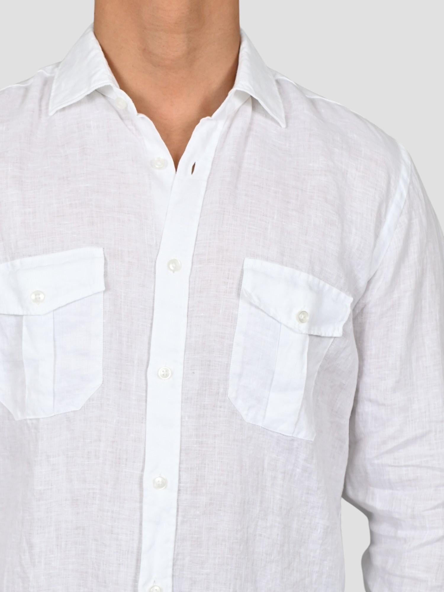 Camicia bianca 16W4 8837 puro lino 16W48837 001 MARCUS 