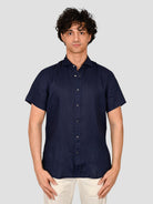 Camicia blu 16U4 8837 puro lino 16U48837 006 MARCUS 