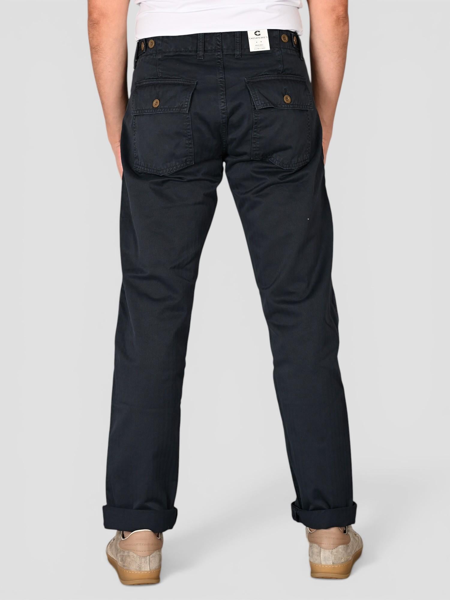Pantalone blu navy FATIGUE HERRINGBONE FATIGUE HBT BLUE NAVY CHESAPEAKE'S 