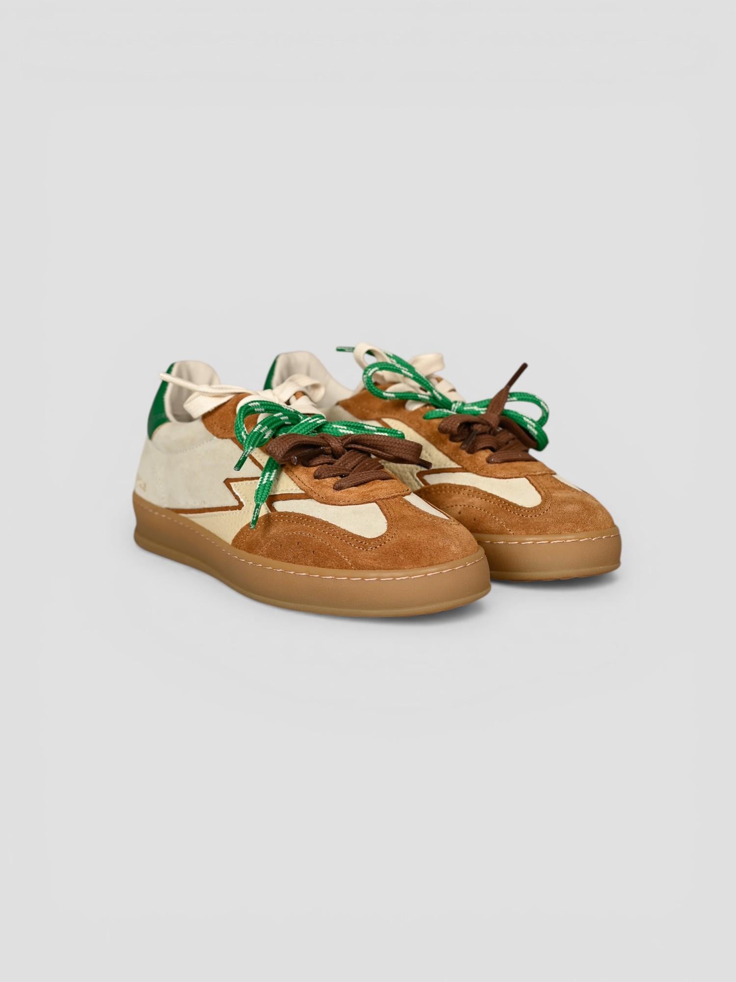 Sneakers CLUB PATCHWORK sand and cognac CL264 PATCHWORK MOACONCEPT 