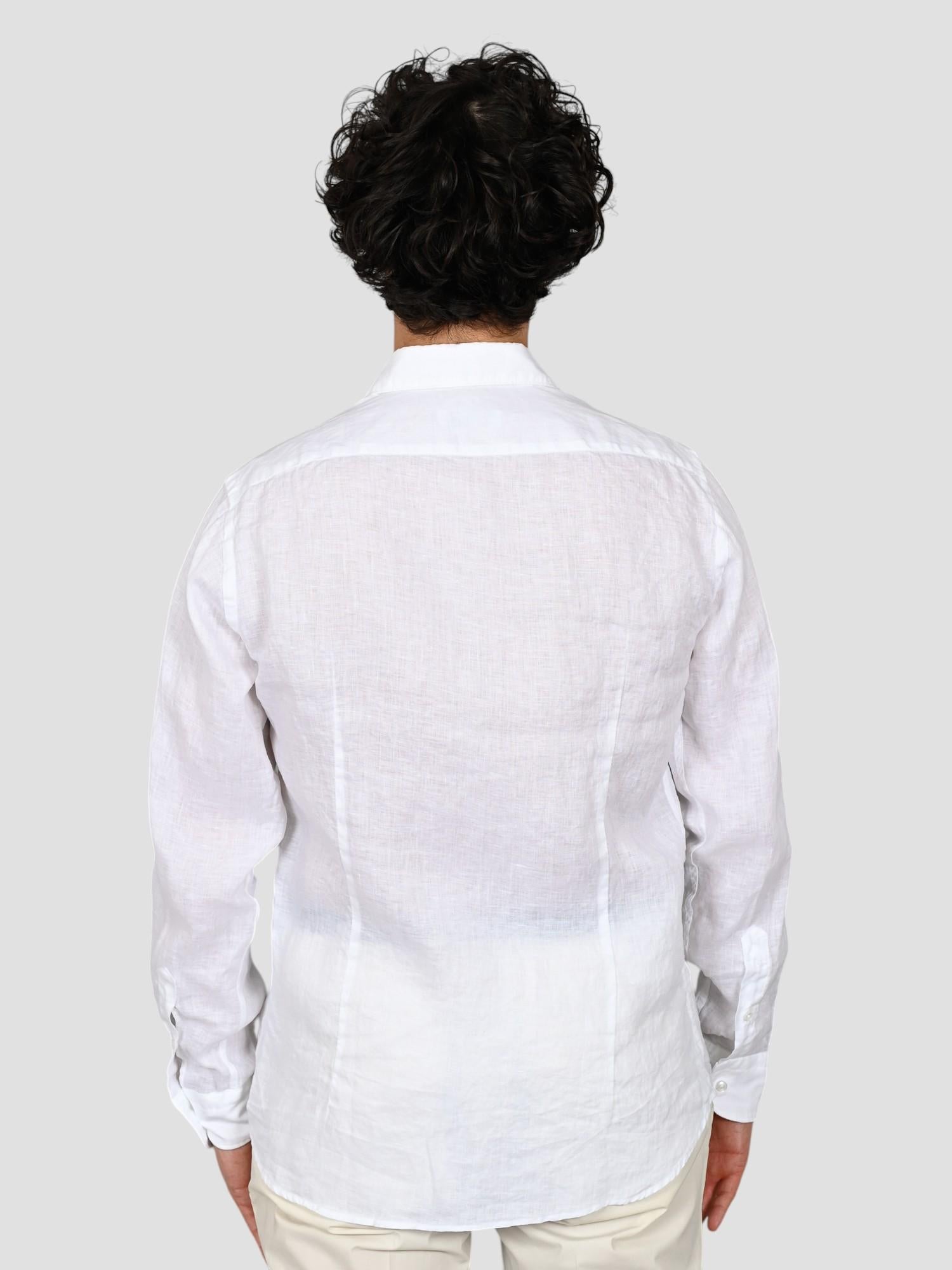 Camicia bianca 16W4 8837 puro lino 16W48837 001 MARCUS 