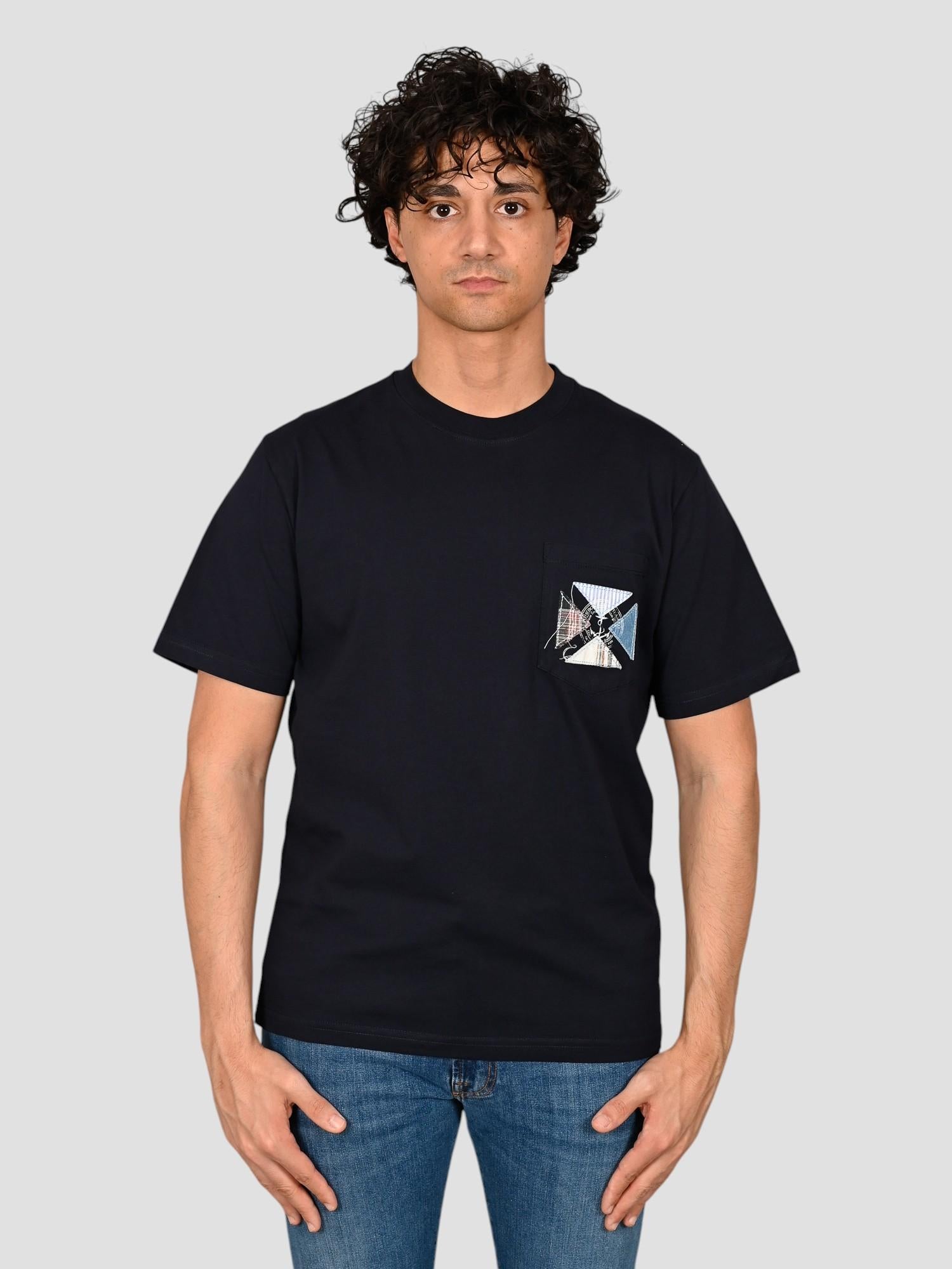 T-shirt blu POCKET MARINE flag SS260009 BLU INTHEBOX 