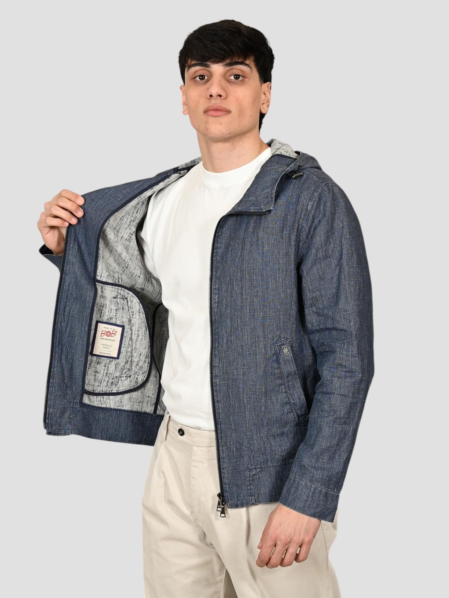 Giubbino blu MILLS 560 lino MILLS560 BLU BOB 