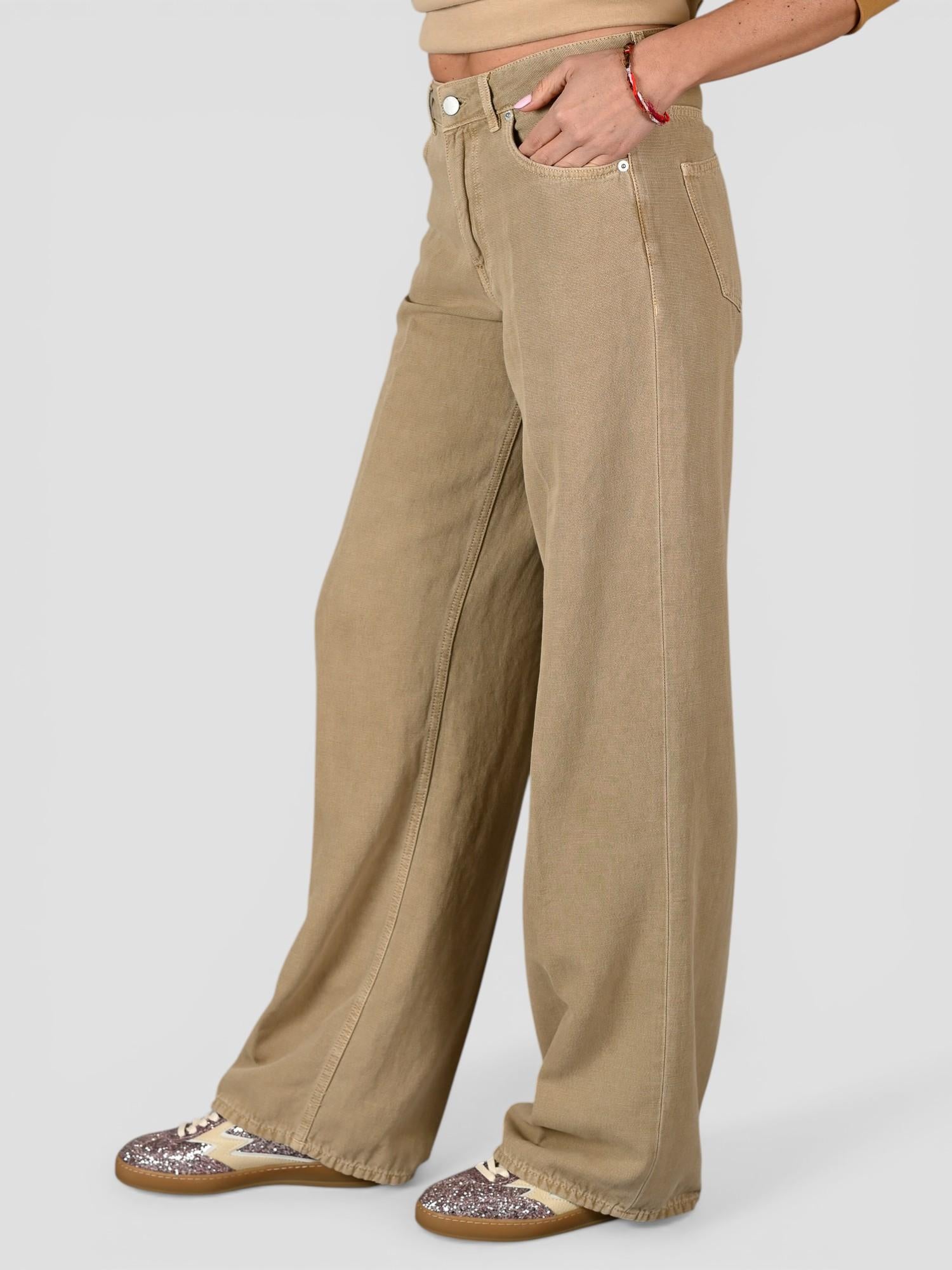 Pantalone sabbia ANNA 2410 wide leg ANNA 2410C0184 T0003 SIVIGLIA 