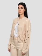 Cardigan giacca WW31065 sabbia traforato WW31065 SABBIA WHITE WISE 