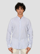 Camicia coreana ZF24 8158 rigata blu ZF248158 004 MARCUS 