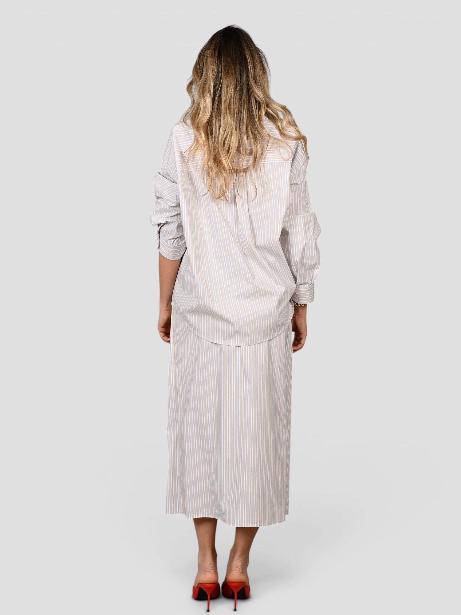 Camicia rigata  C079 T021 popeline multicolore C079-T021 CHARDONNAY ISABELLE BLANCHE PARIS 