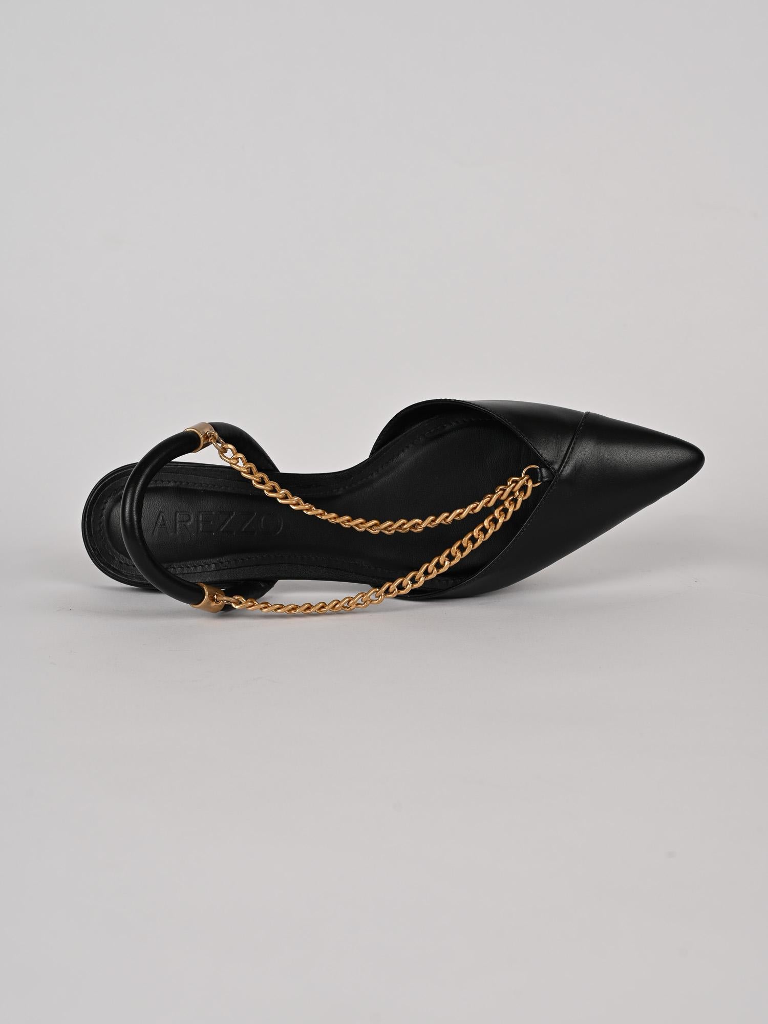 Slingback donna nera in pelle A13029009 50004 AREZZO 