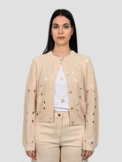 Cardigan giacca WW31065 sabbia traforato WW31065 SABBIA WHITE WISE 