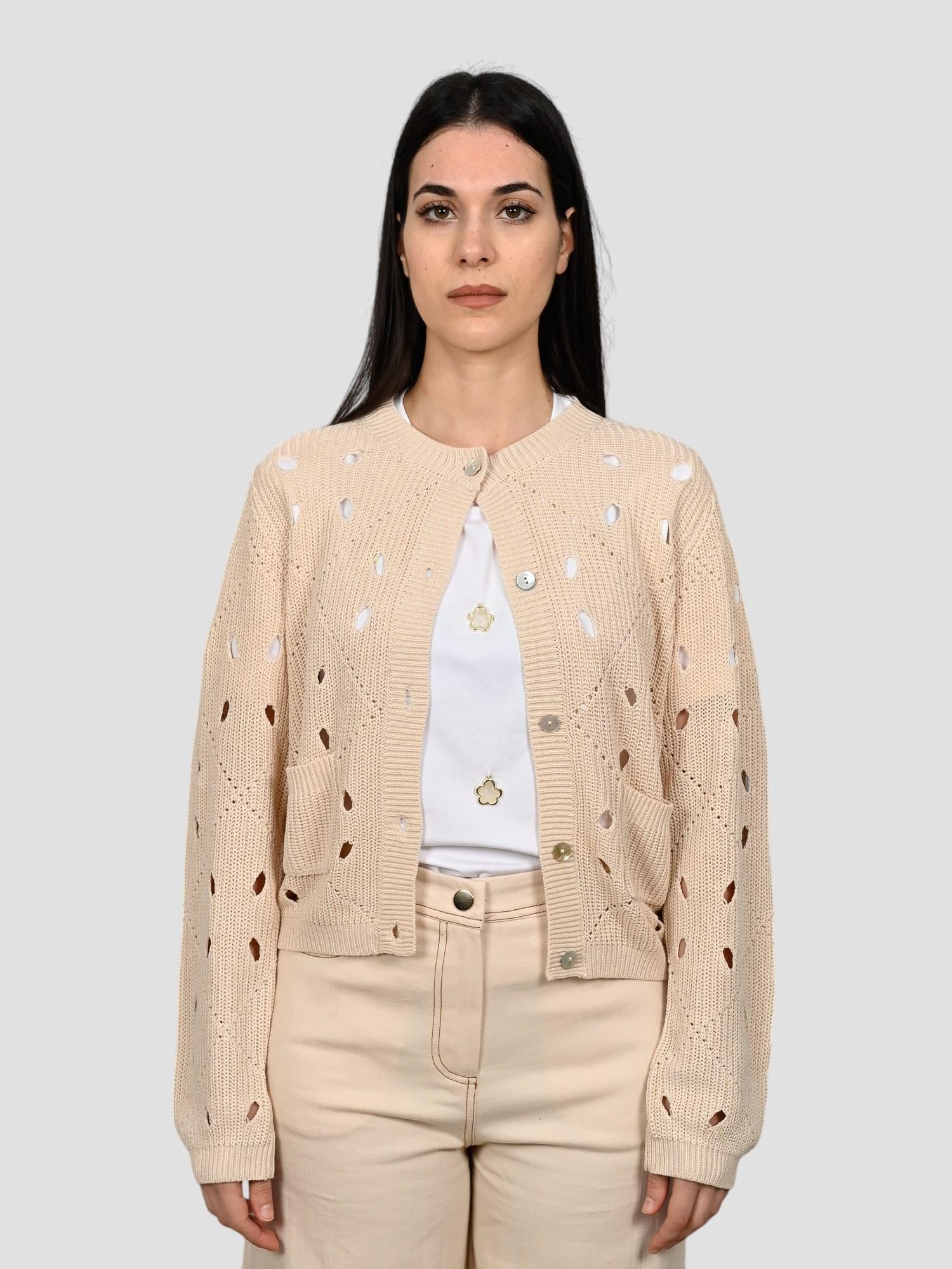 Cardigan giacca WW31065 sabbia traforato WW31065 SABBIA WHITE WISE 