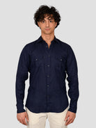 Camicia blu 16W4 8837 puro lino 16W48837 006 MARCUS 