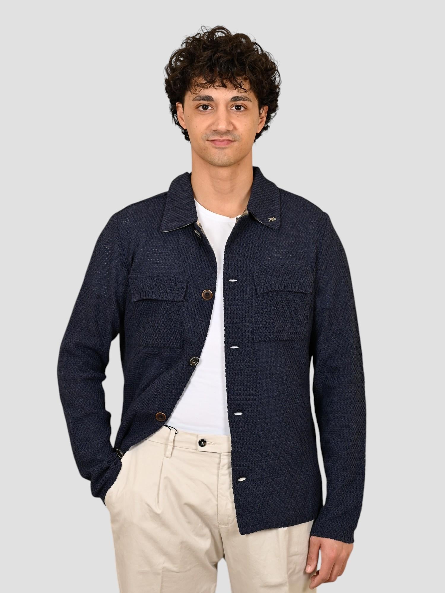 Giacca maglia JEAN JEANS overshirt blu JEAN JEANS BOB 