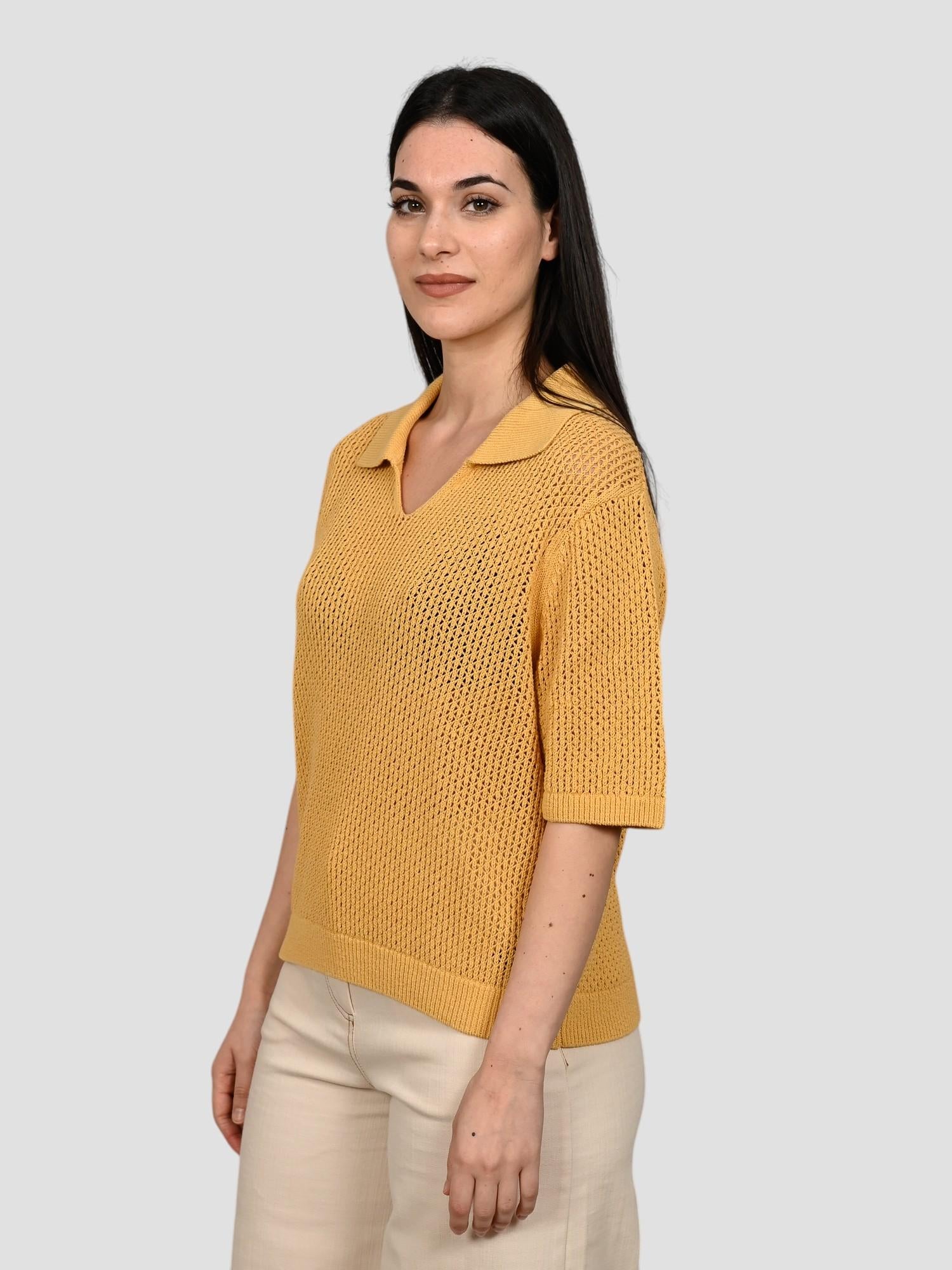 Polo ocra ARGANALF maglia skipper ARGANAFL 013 ECRU ECOALF 
