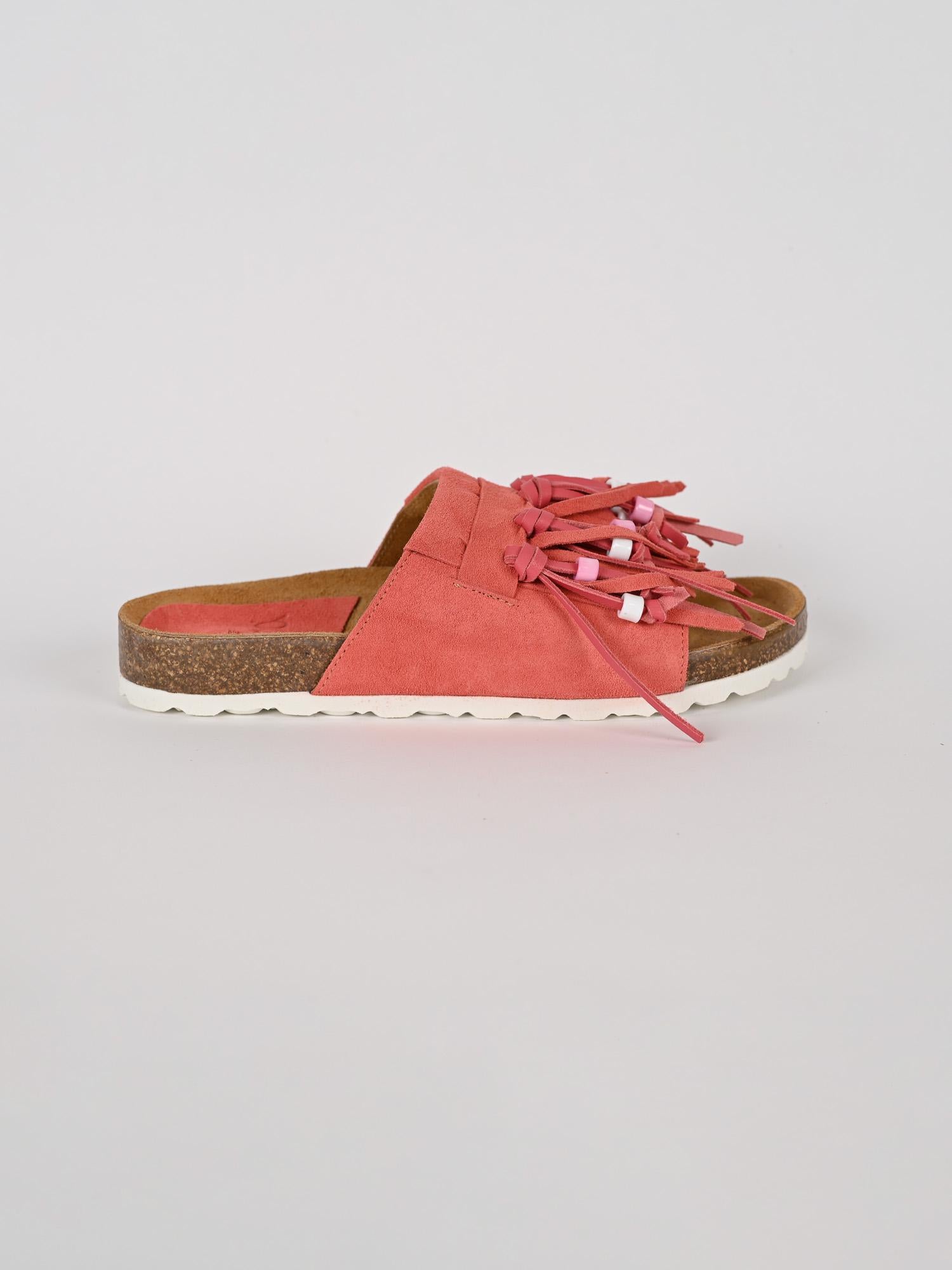 Ciabatta frange MAITE PASTEL suede corallo MAITE PASTEL CORALLO LAGOA 