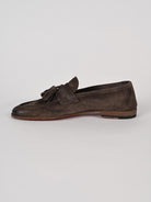 Moccasino uomo moro con nappine 1856VELOUR 2287 MORO CORVARI 
