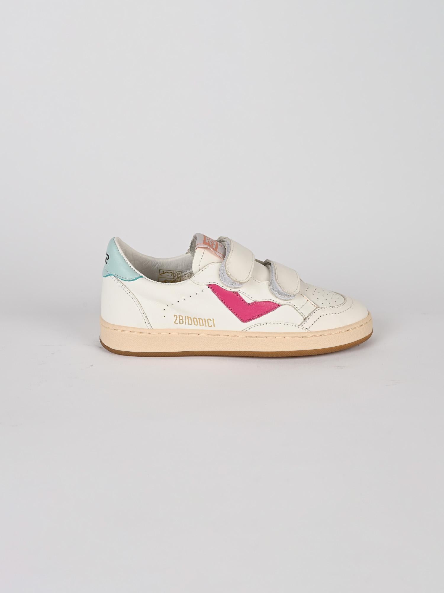 Sneakers bambina MINI PLAY bianca MINIPLAY 127 FUXIA 2B12 