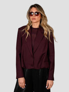 Blazer corto J093 T007 fondo balloon J093-T007 PRUGNA ISABELLE BLANCHE PARIS 