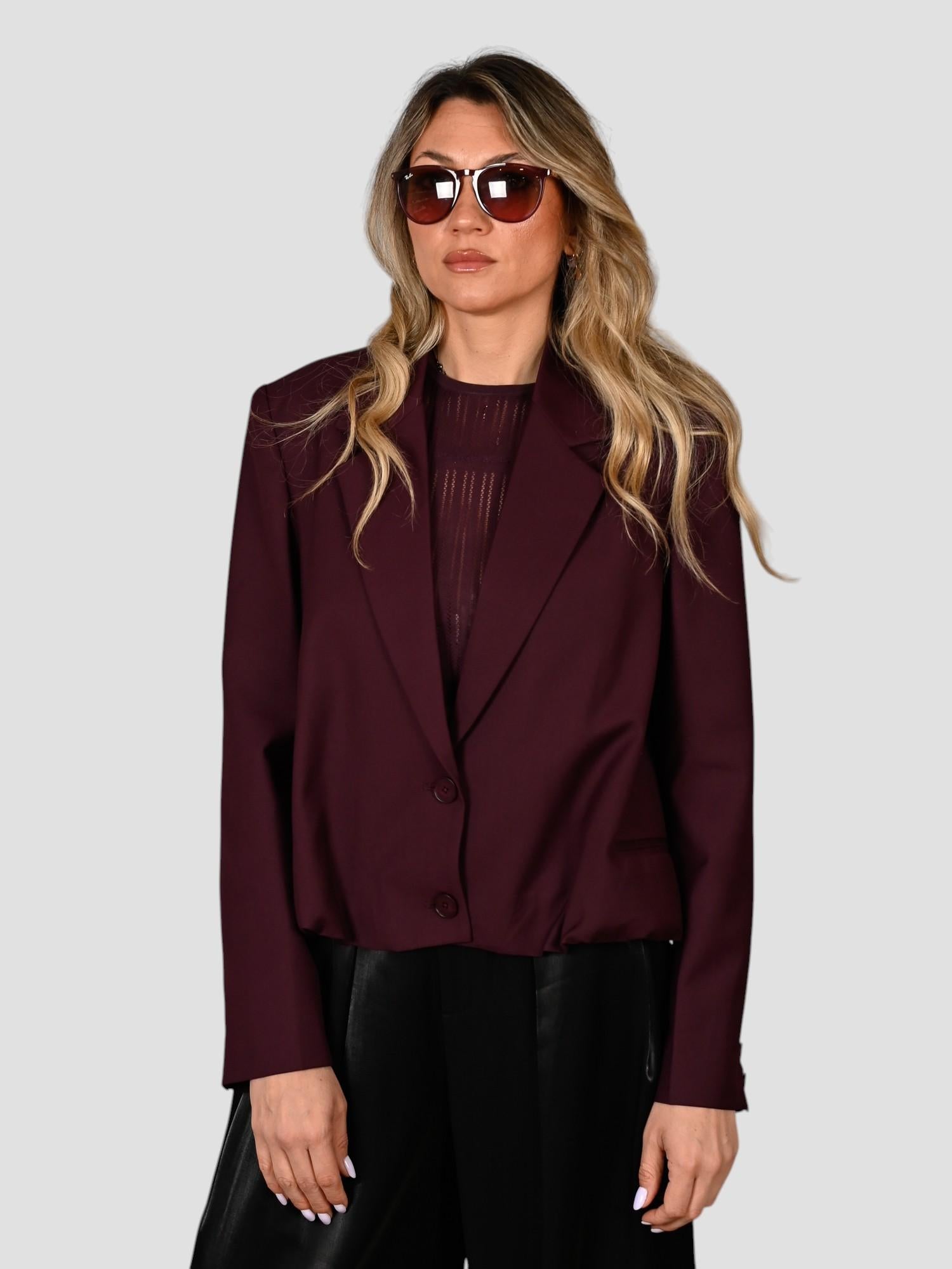 Blazer corto J093 T007 fondo balloon J093-T007 PRUGNA ISABELLE BLANCHE PARIS 