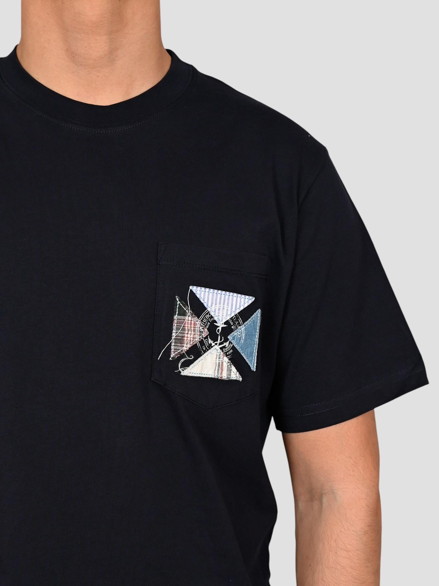 T-shirt blu POCKET MARINE flag SS260009 BLU INTHEBOX 