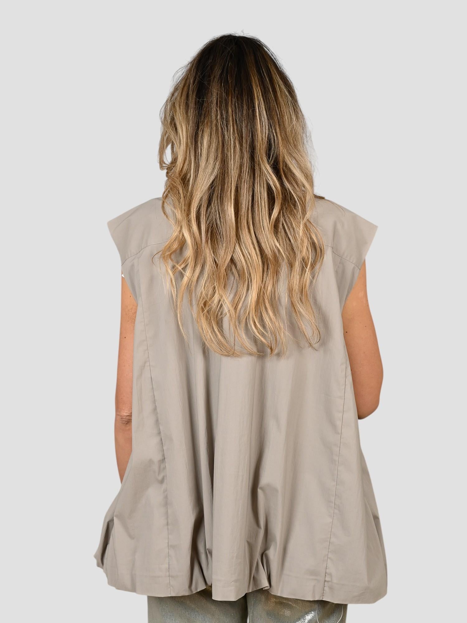 Gilet blazer J015 T002 taupe palloncino J015-T002 TAUPE ISABELLE BLANCHE PARIS 