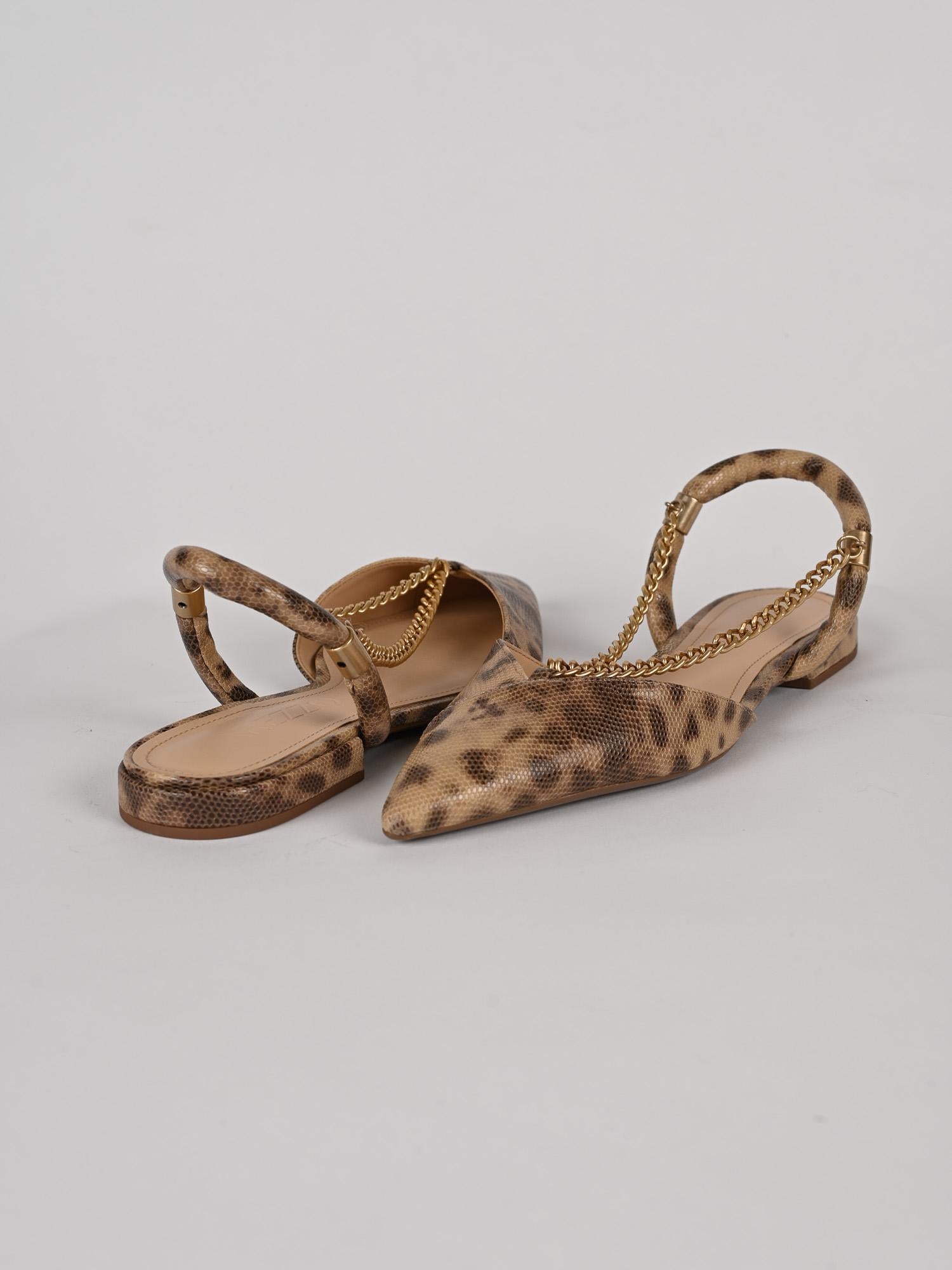 Slingback donna animalier in pelle A13029009 50003 AREZZO 