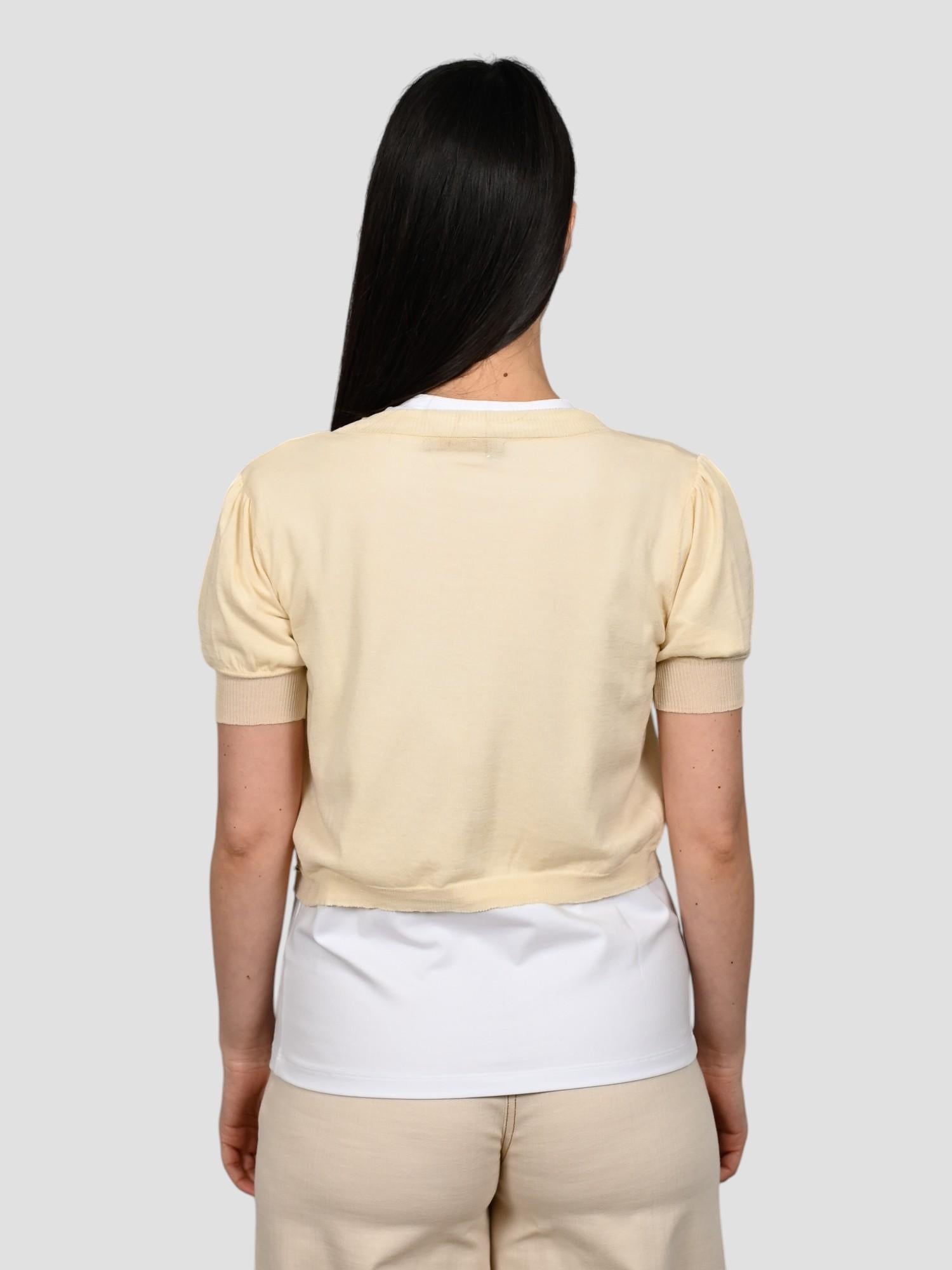 Cardigan corto WW31019 sabbia seta WW31019 SABBIA WHITE WISE 
