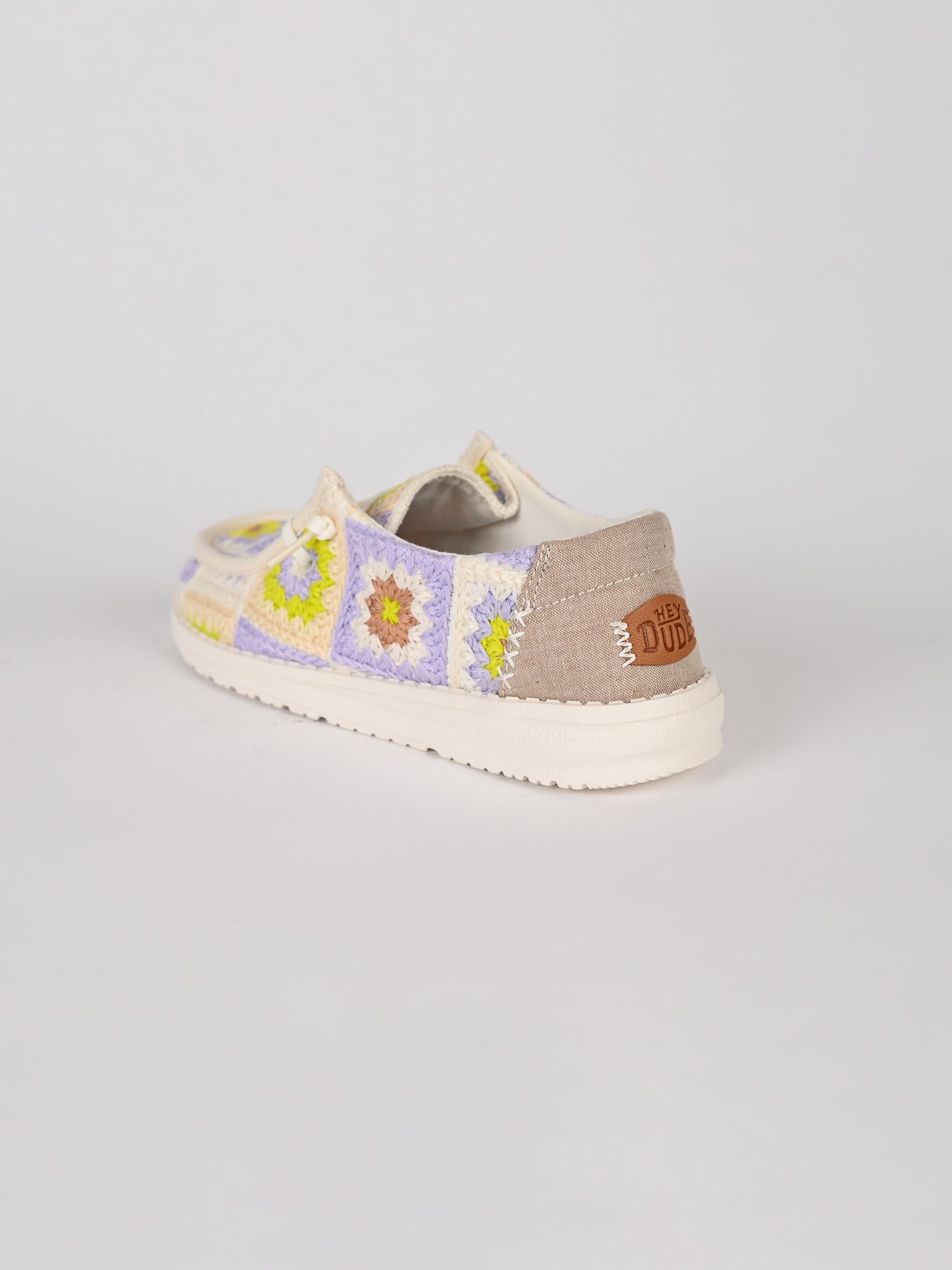 Slip-on chochet WENDY COTTAGE lavanda WENDY COTTAGE CROCHET LAVANDA HEY DUDE 