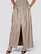 Gonna lunga G050 T003 fluida taupe G050-T003 TAUPE ISABELLE BLANCHE PARIS 