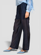 Pantalone blu WW31821 mussola WW31821 BLU WHITE WISE 