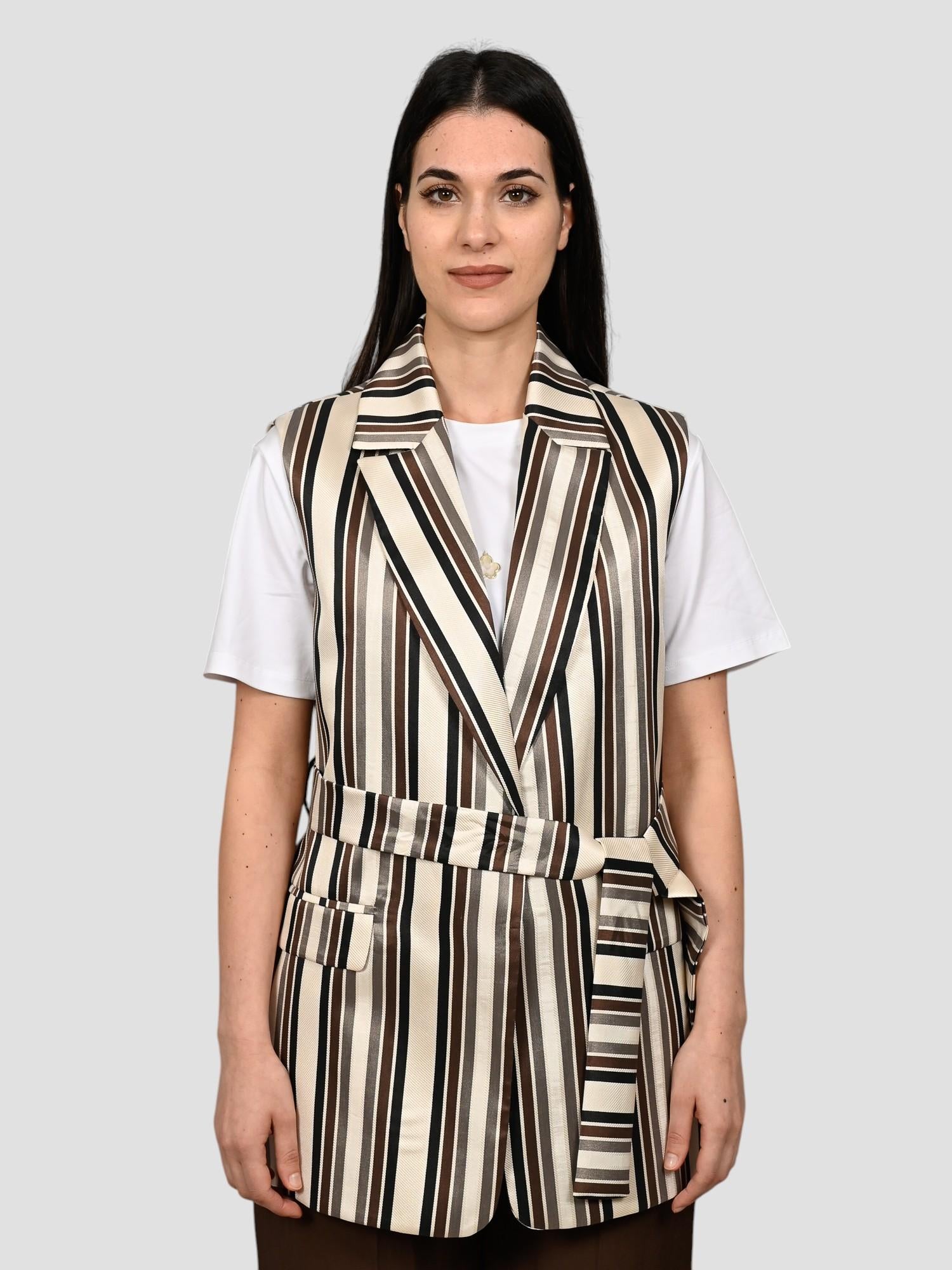 Gilet rigato 25D7389 giacca con cintura 25D7389 UNICA TENSIONE IN 